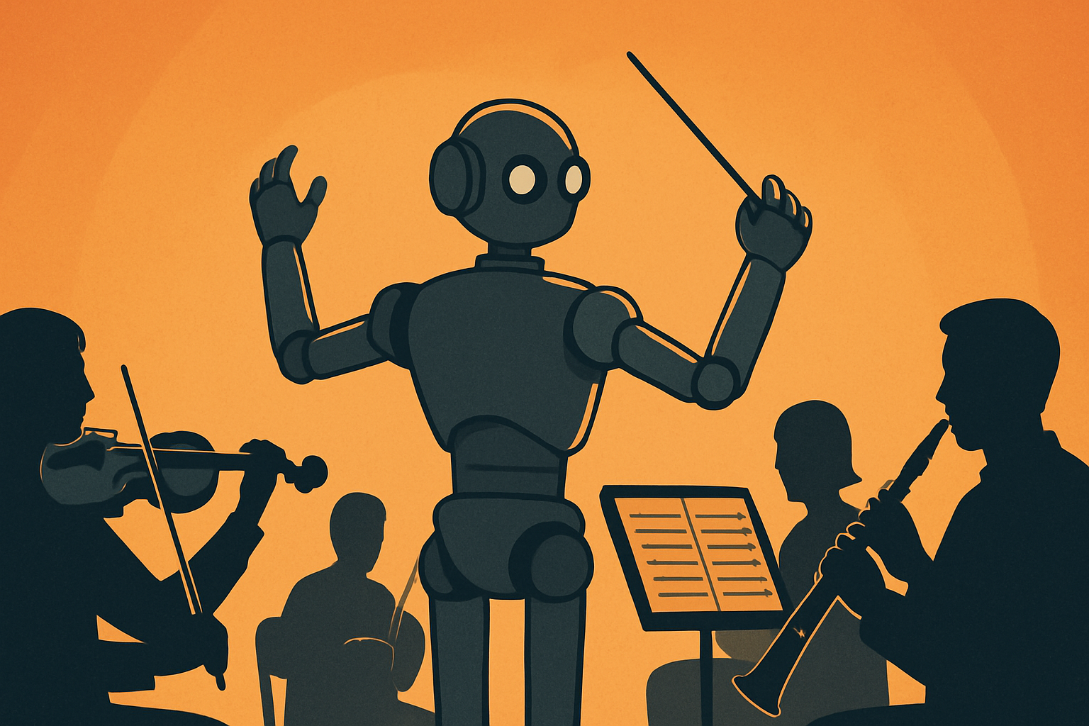 Robot running an orchestra